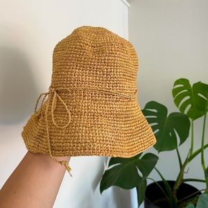 STRAW SUMMER BEACH WOMENS SUN BUCKET HAT